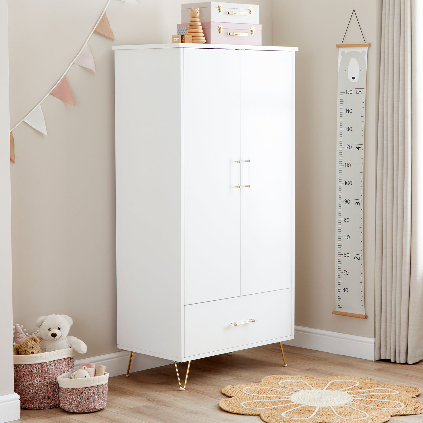 Kimi Nursery Wardrobe - Acrylic-Baby & Toddler Furniture-Babymore-Yes Bebe