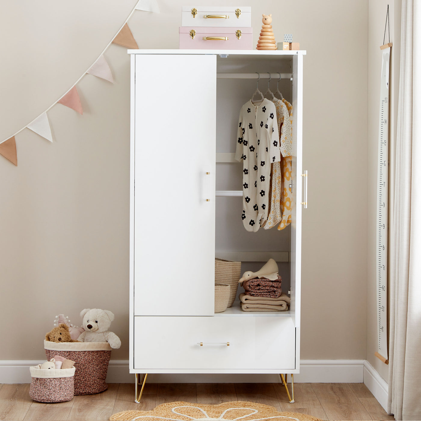 Kimi Nursery Wardrobe - Acrylic-Baby & Toddler Furniture-Babymore-Yes Bebe