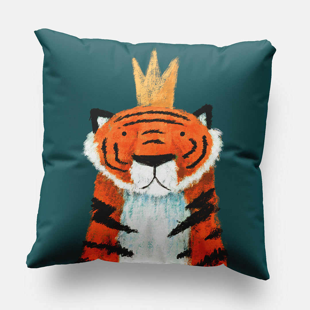 Jungle Tiger Nursery Cushion Cover (Green)