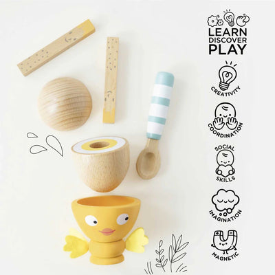 Wooden Egg Cup & Soldiers-Play Food Sets-Le Toy Van-Yes Bebe