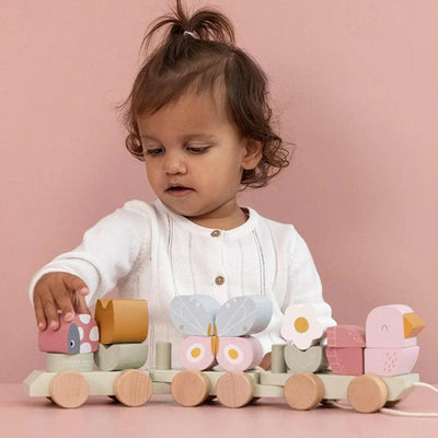 Stacking Train - Flowers & Butterflies-Stacking Toys-Little Dutch-Yes Bebe