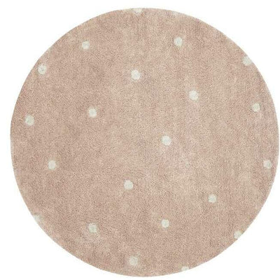 Washable Rug - Round Dots-Washable Rugs-Lorena Canals-Rose-Yes Bebe
