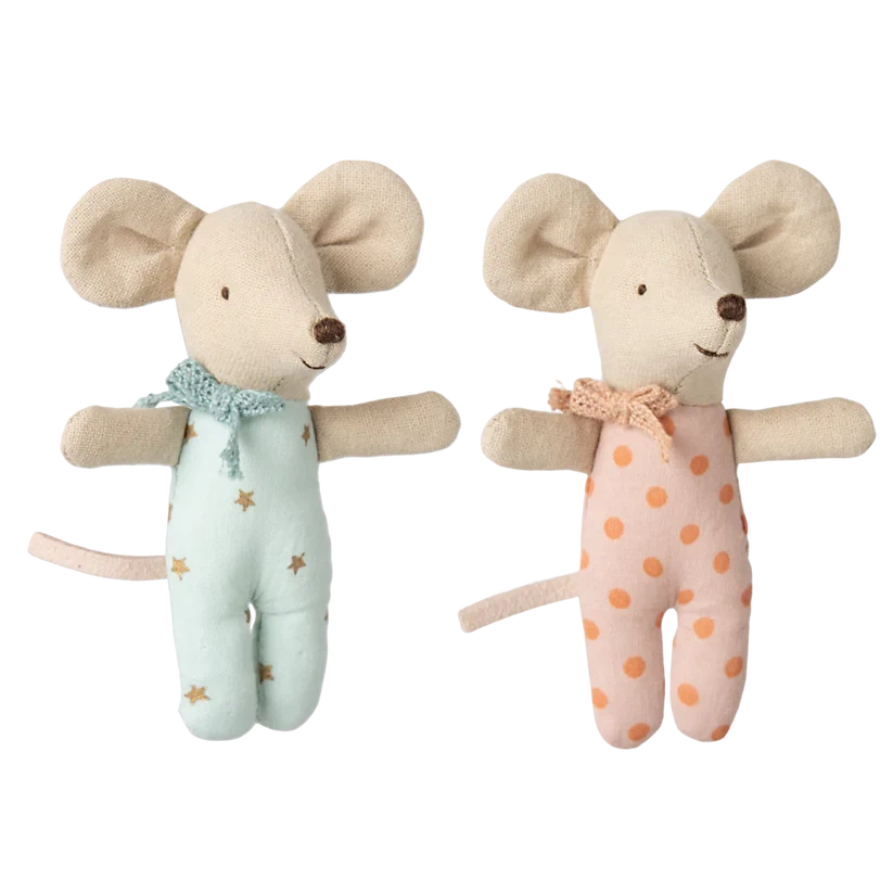 Baby Mice Twins in Matchbox-Dollhouse Mice-Maileg-Yes Bebe