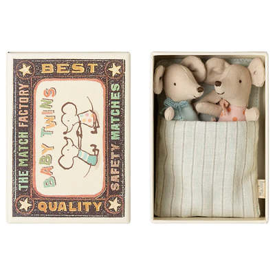 Baby Mice Twins in Matchbox-Dollhouse Mice-Maileg-Yes Bebe