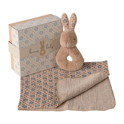 Baby Rattle Gift Set-Baby Gift Sets-Maileg-Cream Peach Rabbit-Yes Bebe