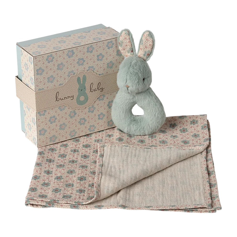 Baby Rattle Gift Set-Baby Gift Sets-Maileg-Mint Rabbit-Yes Bebe