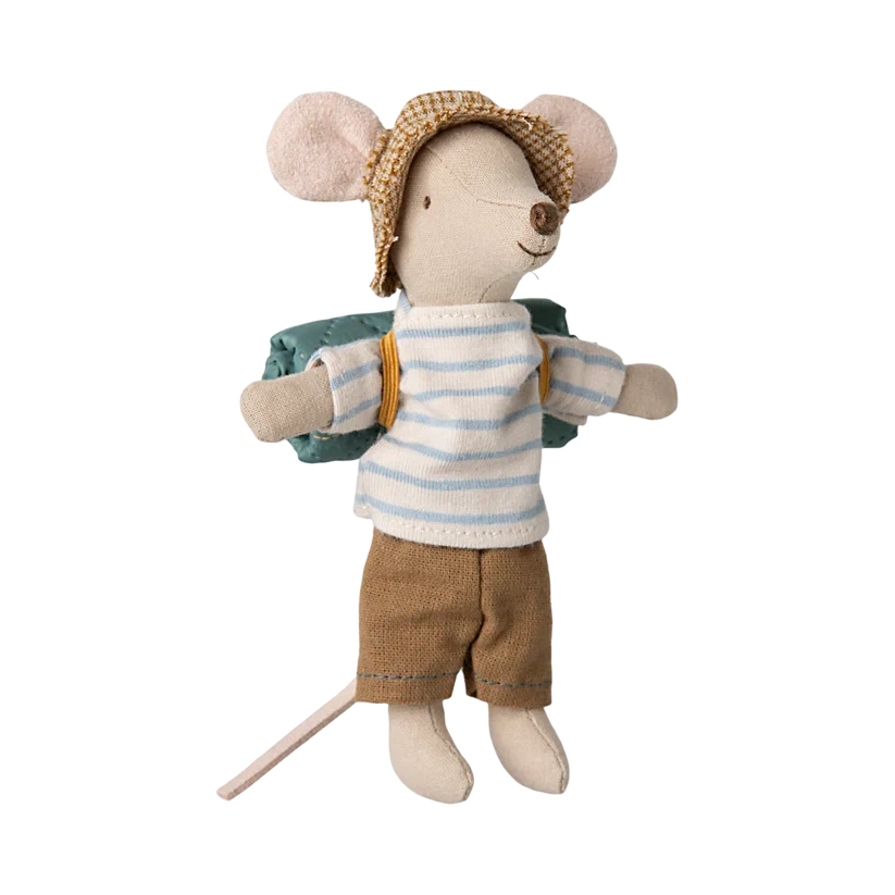 Big Brother Hiker Mouse-Dollhouse Mice-Maileg-Stripes-Yes Bebe