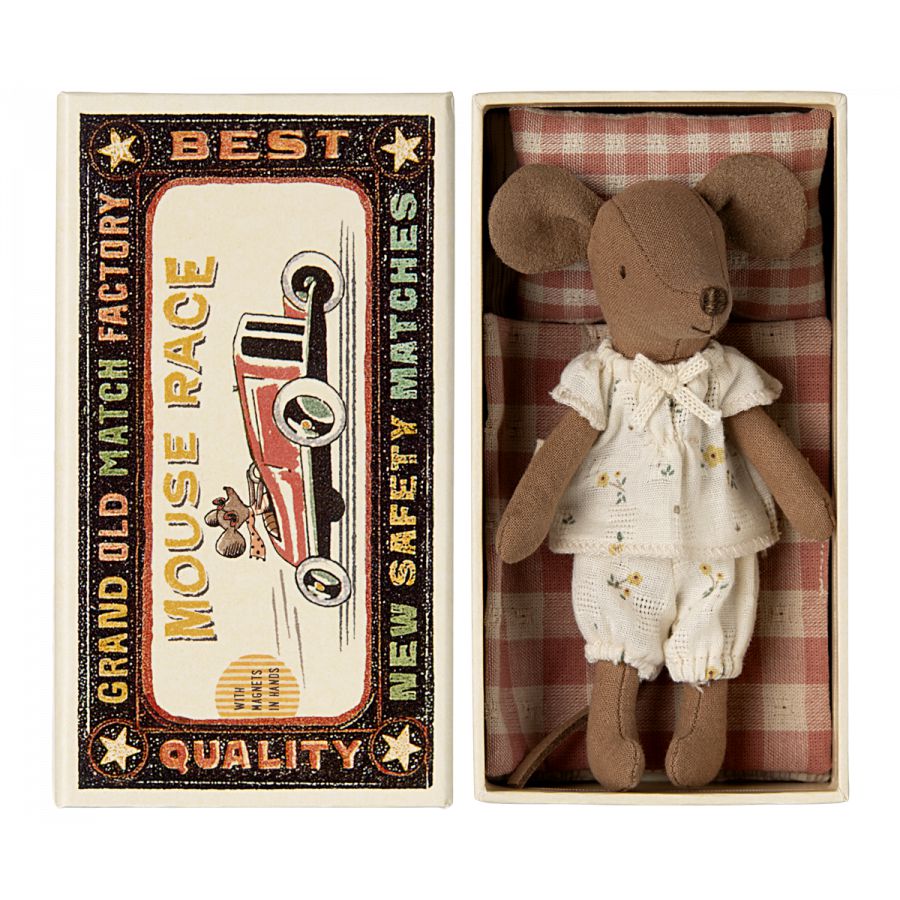 Big Sister Mouse in Matchbox-Dollhouse Mice-Maileg-Yes Bebe