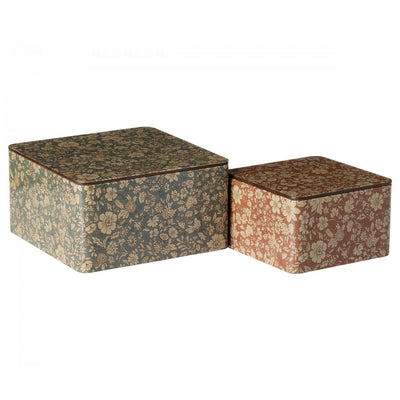 Blossom Metal Boxes - Set of 2-Storage Boxes-Maileg-Yes Bebe