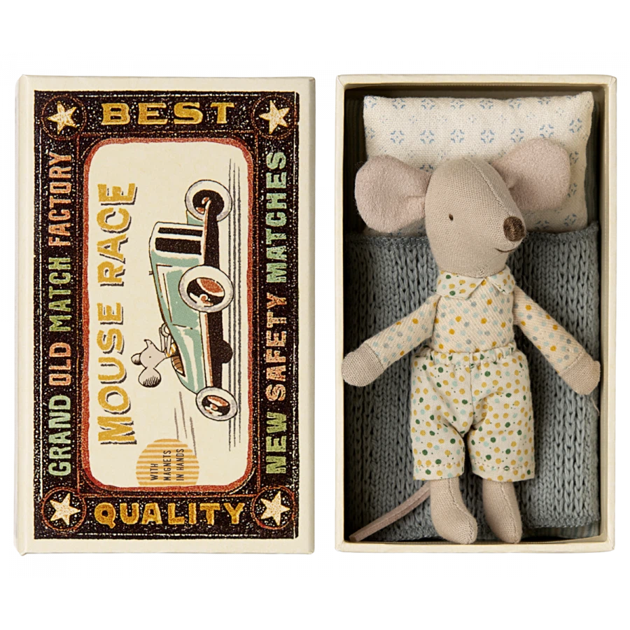 Little Brother Mouse in Matchbox-Dollhouse Mice-Maileg-Yes Bebe