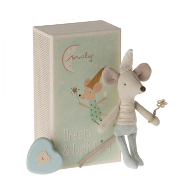 Little Brother Tooth Fairy Mouse in Matchbox-Dollhouse Accessories-Maileg-Yes Bebe