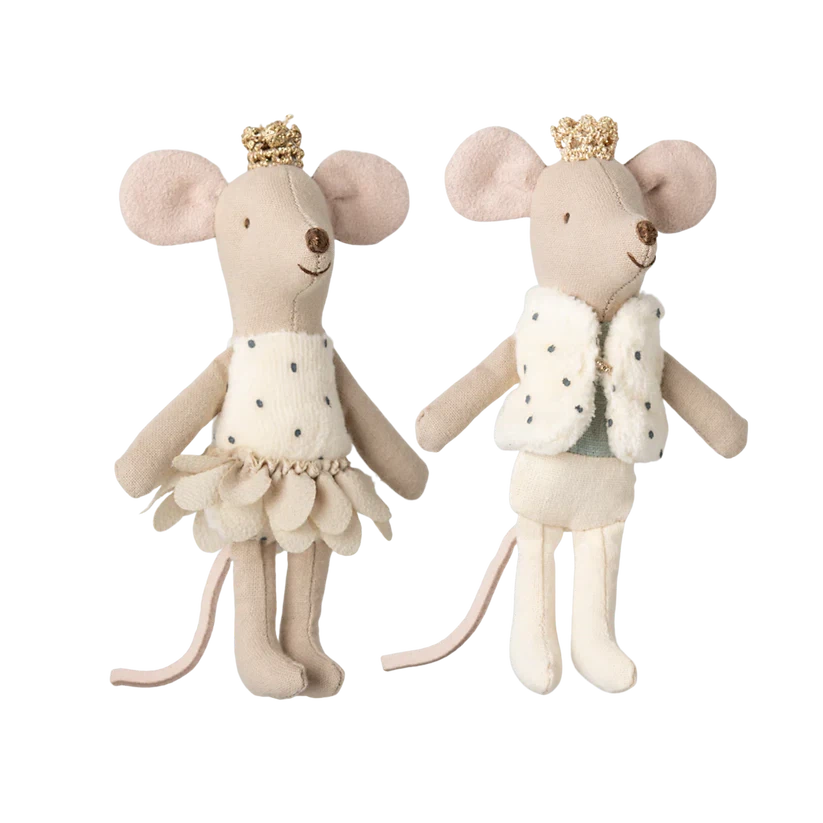 Little Sister & Brother Royal Twin Mice in Matchbox-Dollhouse Mice-Maileg-Yes Bebe