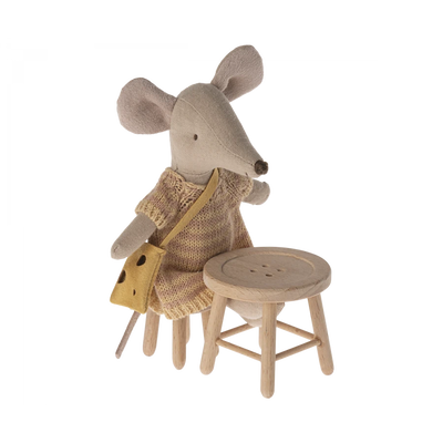 Mouse Button Table and Stool Set-Dollhouse Accessories-Maileg-Yes Bebe
