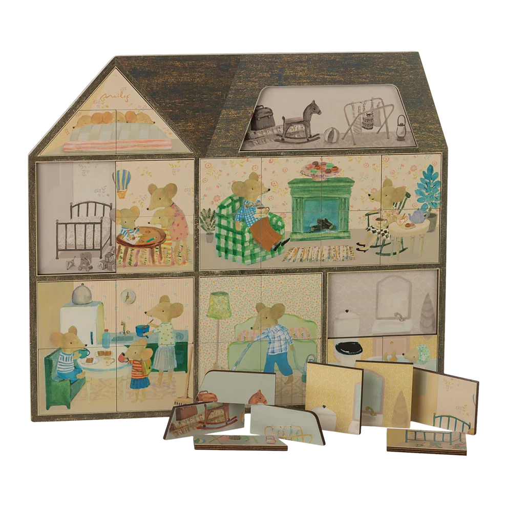 Mouse Hole Farmhouse Puzzle-Wooden Puzzles-Maileg-Yes Bebe