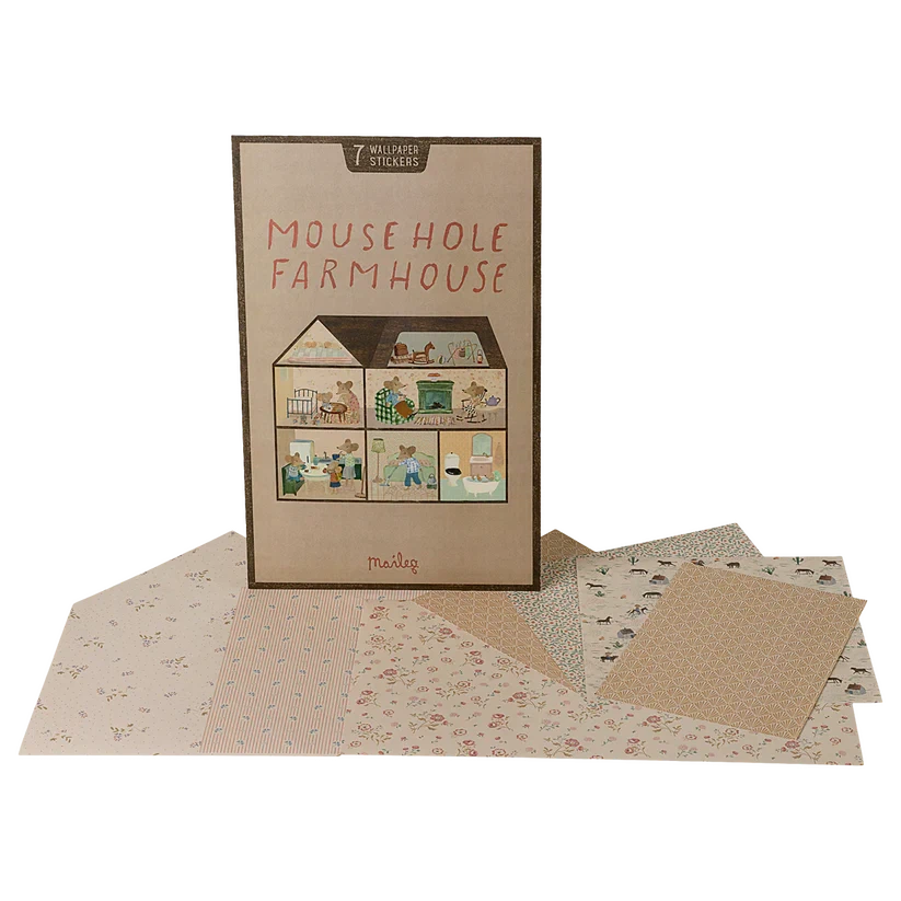 Mouse Hole Wallpaper-Dollhouse Accessories-Maileg-Farmhouse-Yes Bebe