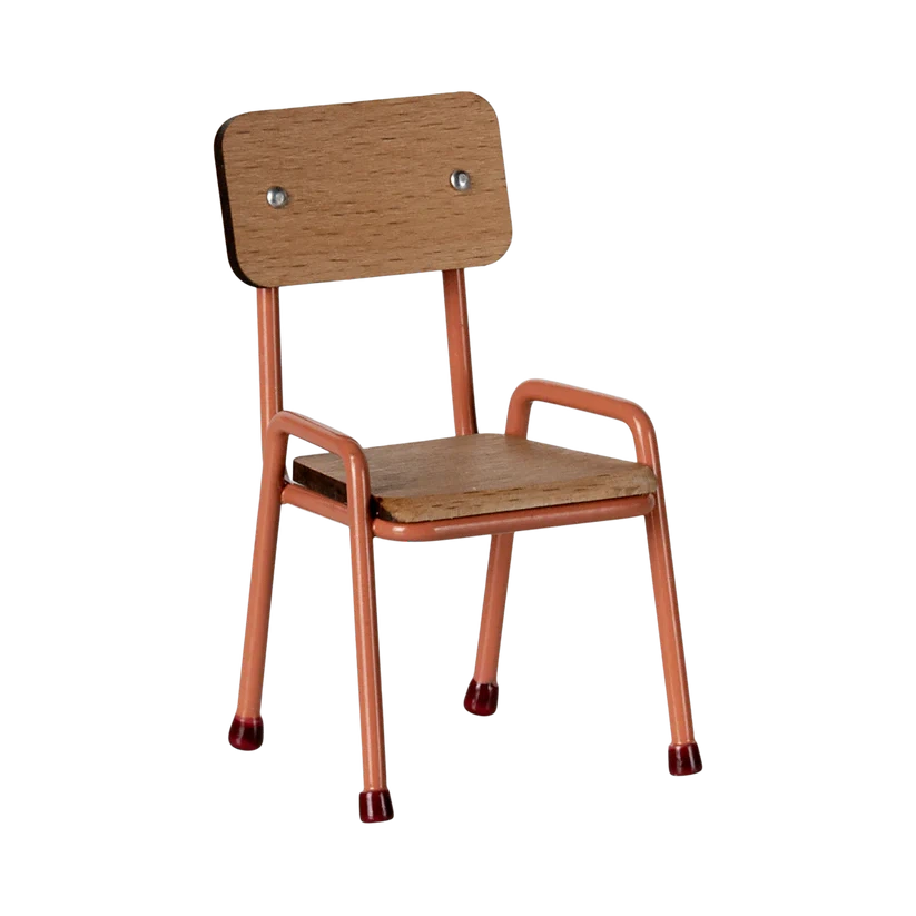 Mouse Wooden Chair-Dollhouse Accessories-Maileg-Coral-Yes Bebe