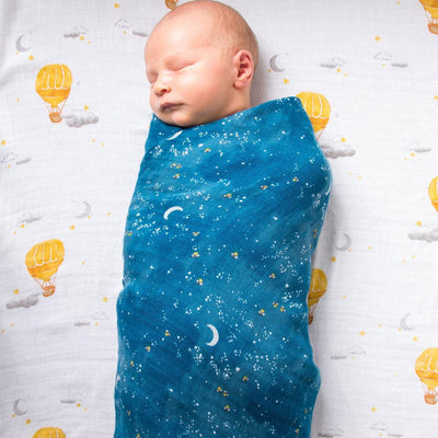 Organic Swaddle Set - Fly Me To The Moon-Swaddles-Malabar Baby-Yes Bebe