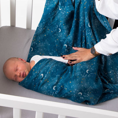 Organic Swaddle Set - Fly Me To The Moon-Swaddles-Malabar Baby-Yes Bebe