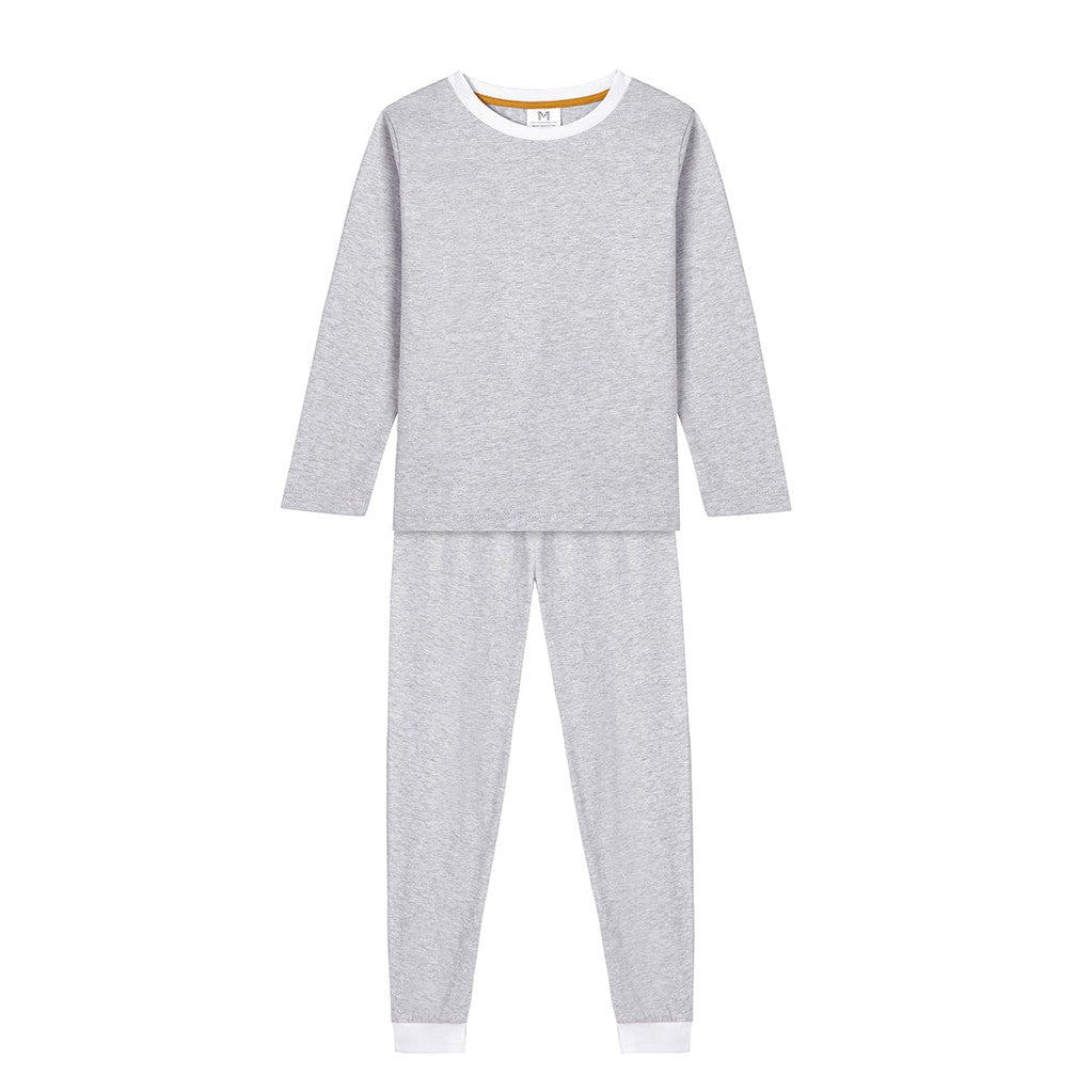 Toddler & Big Kid Cotton Knit Pj Set (Erawan Grey)-Kids Pajama Sets-Malabar Baby-Yes Bebe