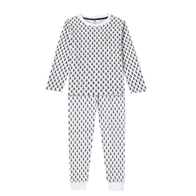 Toddler & Big Kid Cotton Knit Pj Set (Fort Blue)-Kids Pajama Sets-Malabar Baby-Yes Bebe