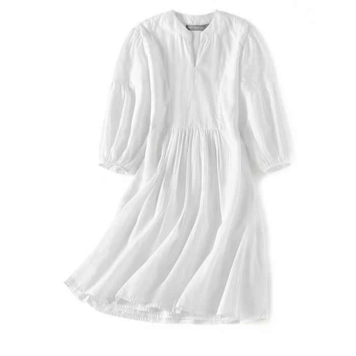 Girl's Cotton Kaftan Dress - White