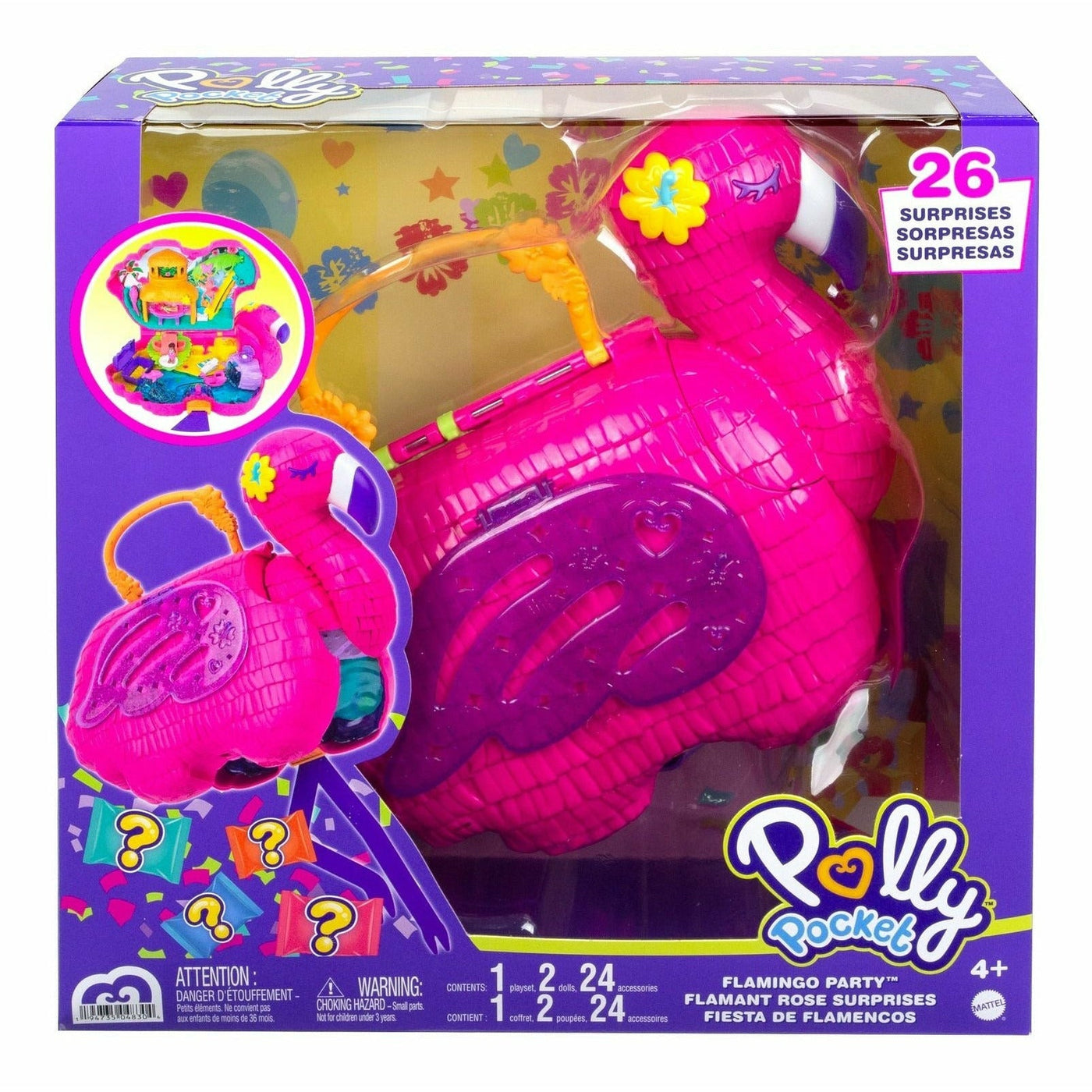 Polly Pocket Flamingo Party-Dolls, Playsets & Toy Figures-Mattel-Yes Bebe