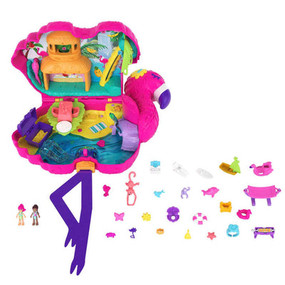 Polly Pocket Flamingo Party-Dolls, Playsets & Toy Figures-Mattel-Yes Bebe