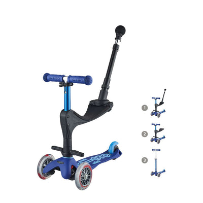 3in1 Trike Deluxe Push Along Scooter-Scooters-Micro Scooter-Blue-Yes Bebe