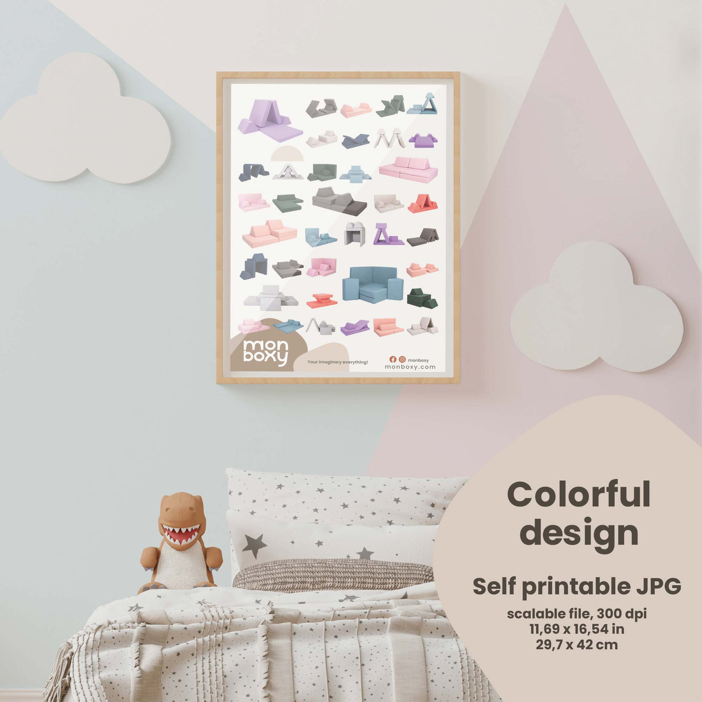 Activity Sofa Build Ideas Poster - Colorful | Digital Download-digital poster-Monboxy-Yes Bebe