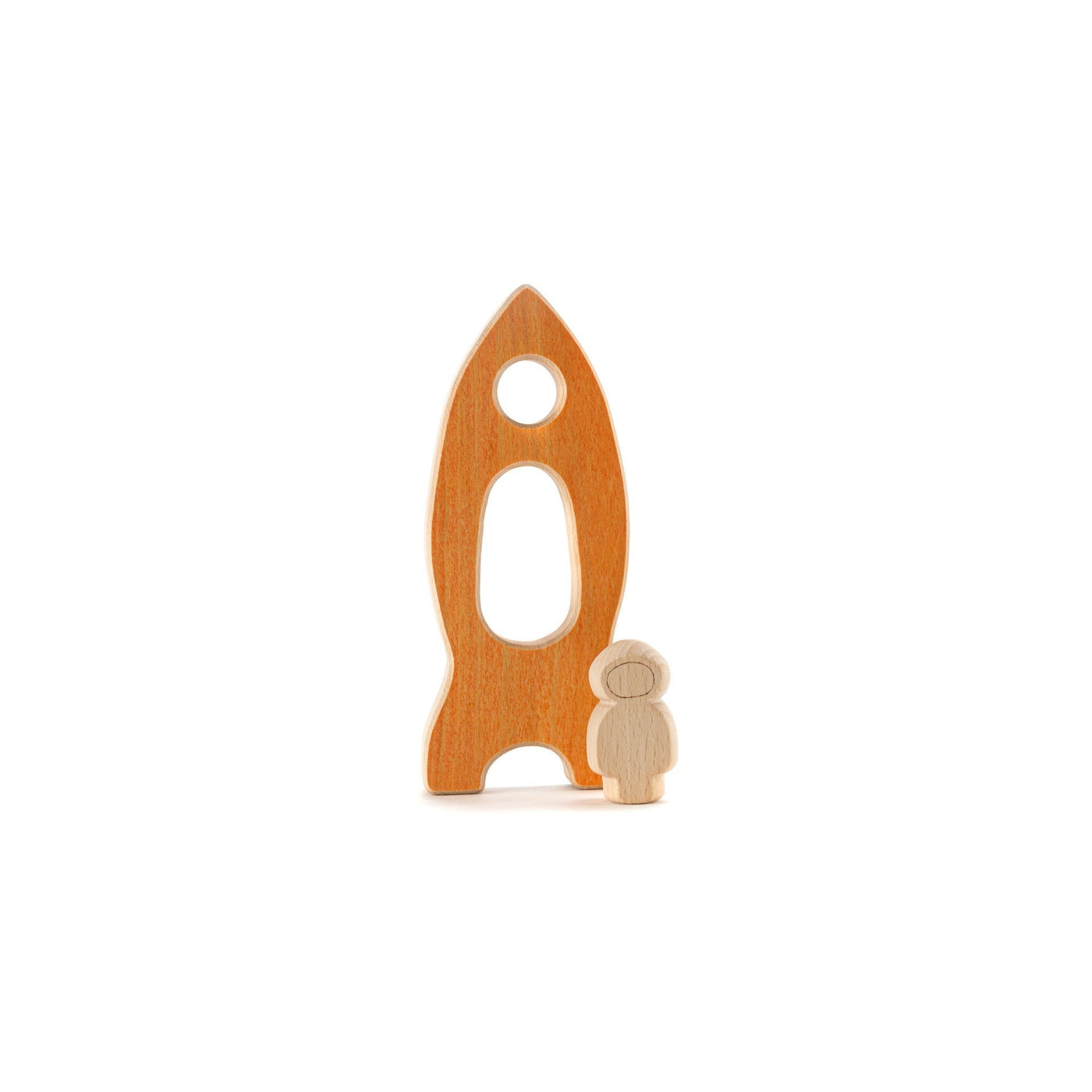 Rocket and Astronaut Wooden Figure