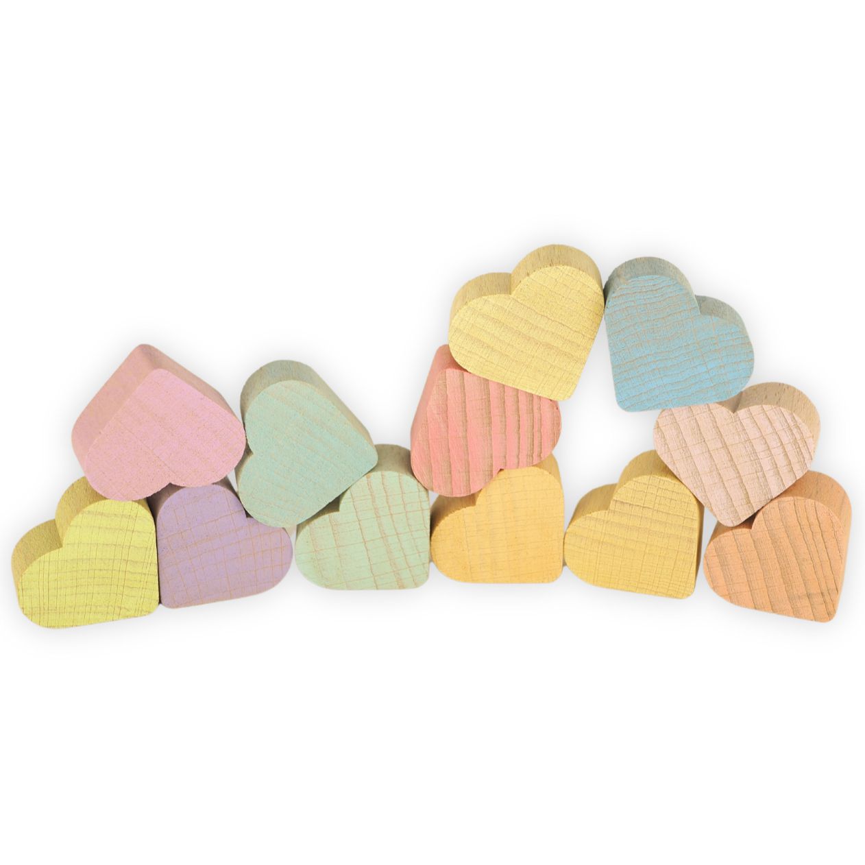 Wooden Hearts-Sorting & Stacking Toys-Ocamora-Pastel-Yes Bebe