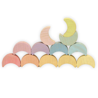Wooden Moons-Sorting & Stacking Toys-Ocamora-Pastel-Yes Bebe