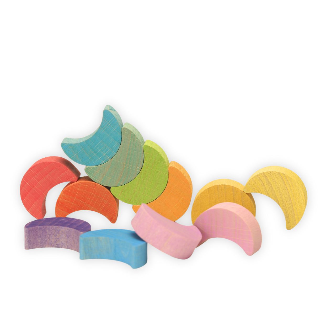 Wooden Moons-Sorting & Stacking Toys-Ocamora-Rainbow-Yes Bebe