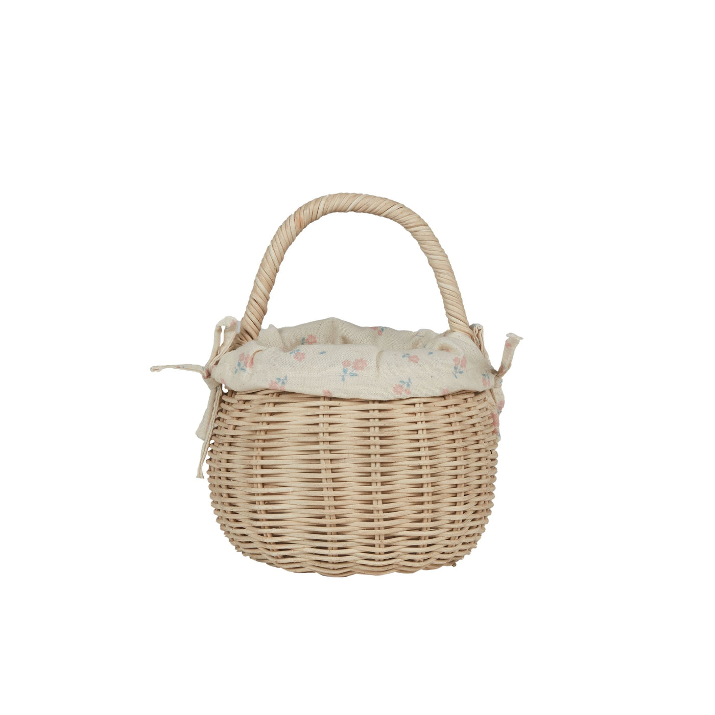 Rattan Berry Basket with Lining-Baskets-Olli Ella-Straw Rattan/Pansy-Yes Bebe