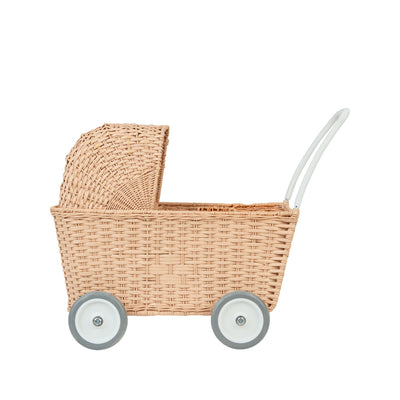 Rattan Strolley - Rose-Doll Prams-Olli Ella-Yes Bebe