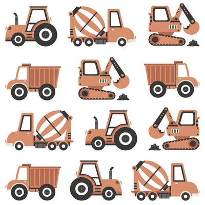 Wall sticker | Boho construction vehicles-Pastelowe Love - wall sticker & wallpaper co.-Yes Bebe