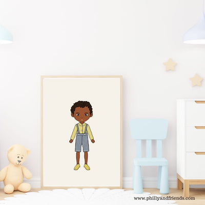 Arie Doll Kids Wall Art (Boy)-Wall Art-Philly & Friends-Yes Bebe