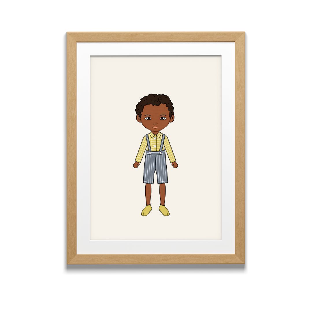 Arie Doll Kids Wall Art (Boy)-Wall Art-Philly & Friends-Yes Bebe