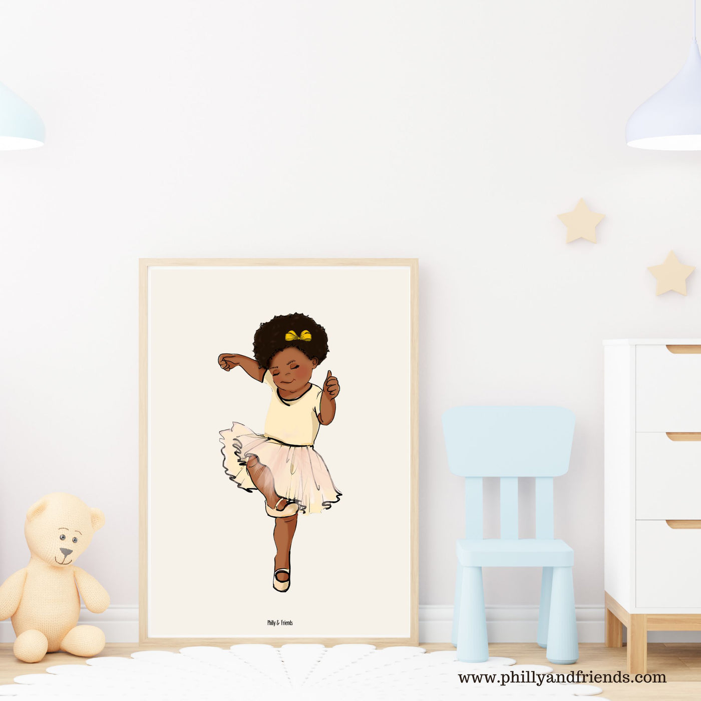 Happy Ballerina Wall Art for Kids-Wall Art-Philly & Friends-Yes Bebe