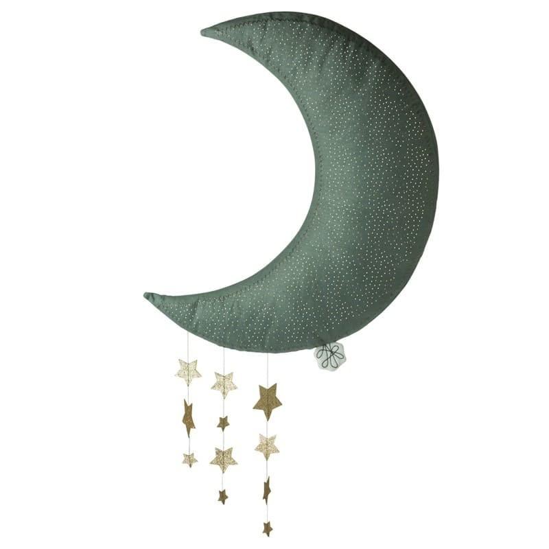 Sparkle Moon Grey with Stars Wall Decoration - 34cm