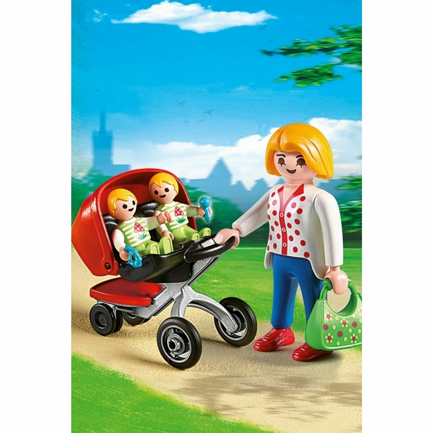 City Life Mother with Twin Stroller-Toy Playsets-Playmobil-Yes Bebe
