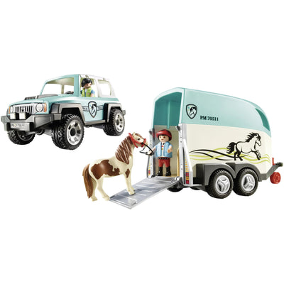 Country Pony Farm Car with Pony Trailer-Toy Playsets-Playmobil-Yes Bebe