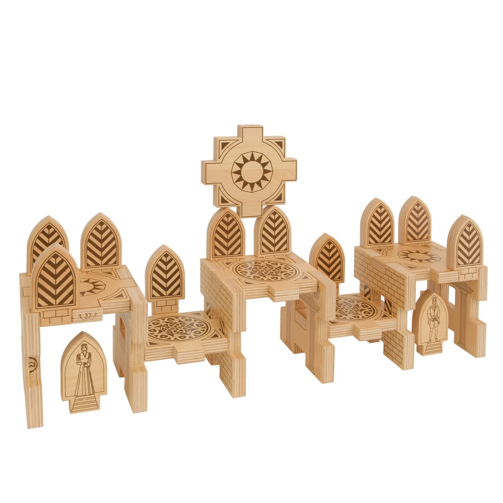 Acropolis Building Blocks in Box - Set of 24-Wooden Blocks-Regenbogenland-Yes Bebe