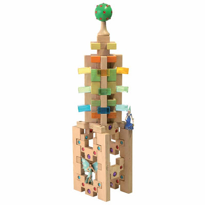 Colour Towers Building Blocks - Set of 4-Wooden Blocks-Regenbogenland-Yes Bebe