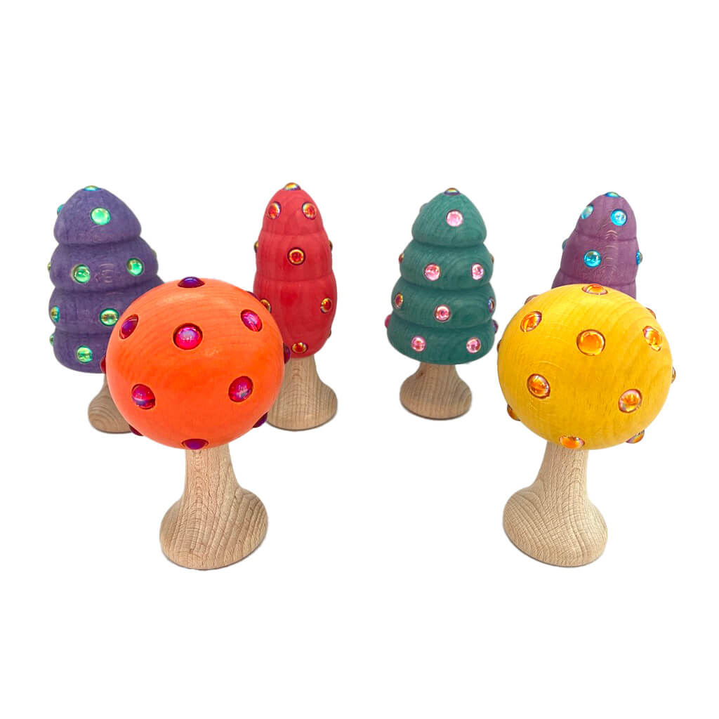 Elf Trees Building Blocks - Set of 6-Wooden Blocks-Regenbogenland-Yes Bebe