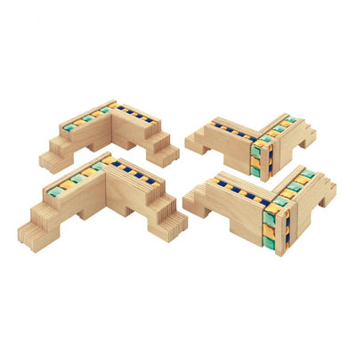 Emerald Angles Building Blocks - Set of 4-Wooden Blocks-Regenbogenland-Yes Bebe