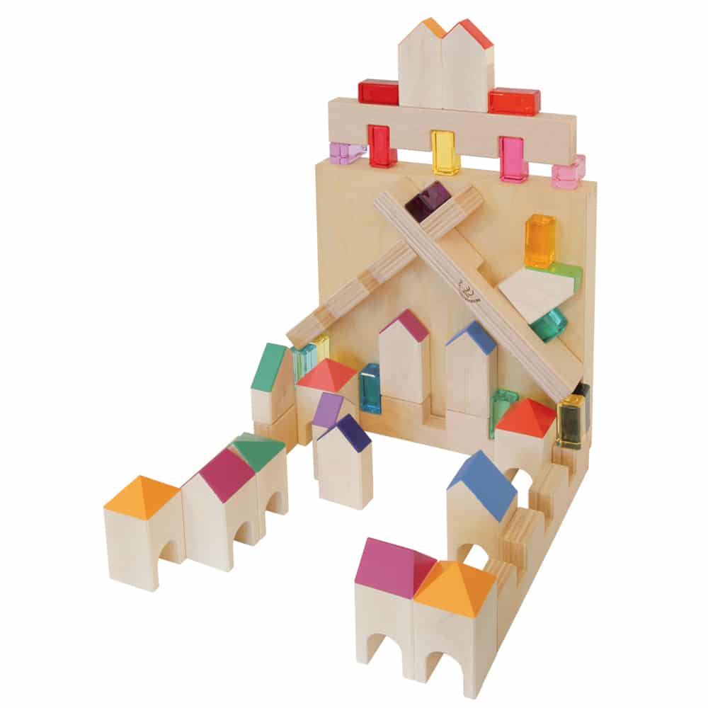 Knight's Castle Building Blocks in Box - Set of 38-Wooden Blocks-Regenbogenland-Yes Bebe