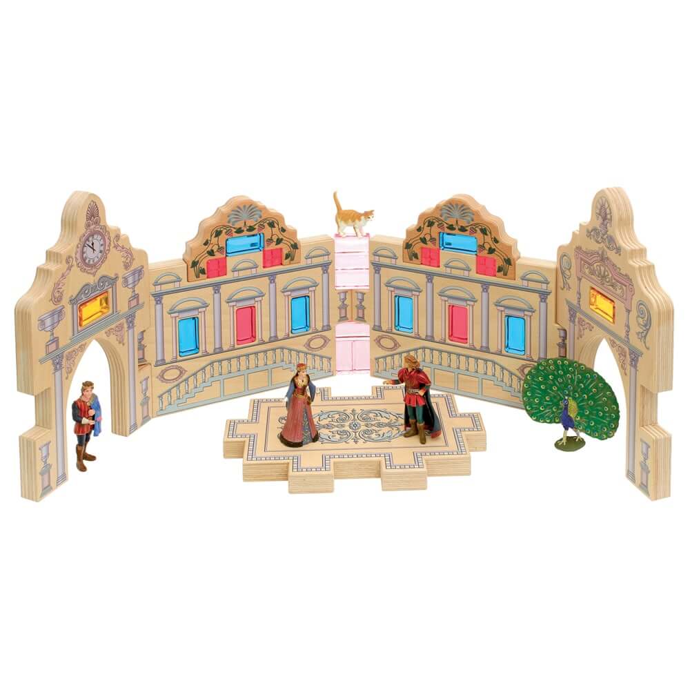 Royal Castle Building Blocks in Box - Set of 5-Wooden Blocks-Regenbogenland-Yes Bebe