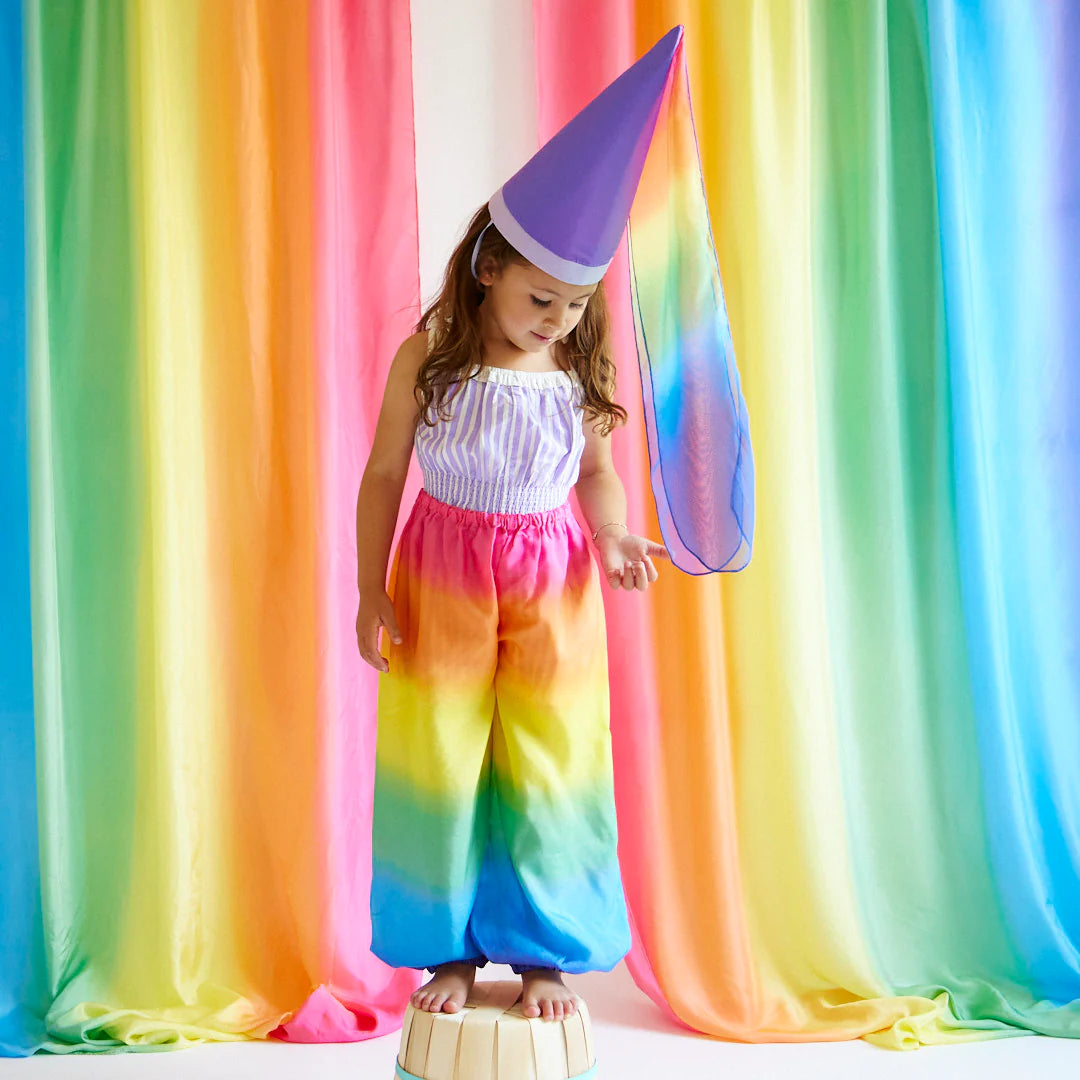 Purple & Rainbow Hat-Dressing Up-Sarah's Silks-Yes Bebe