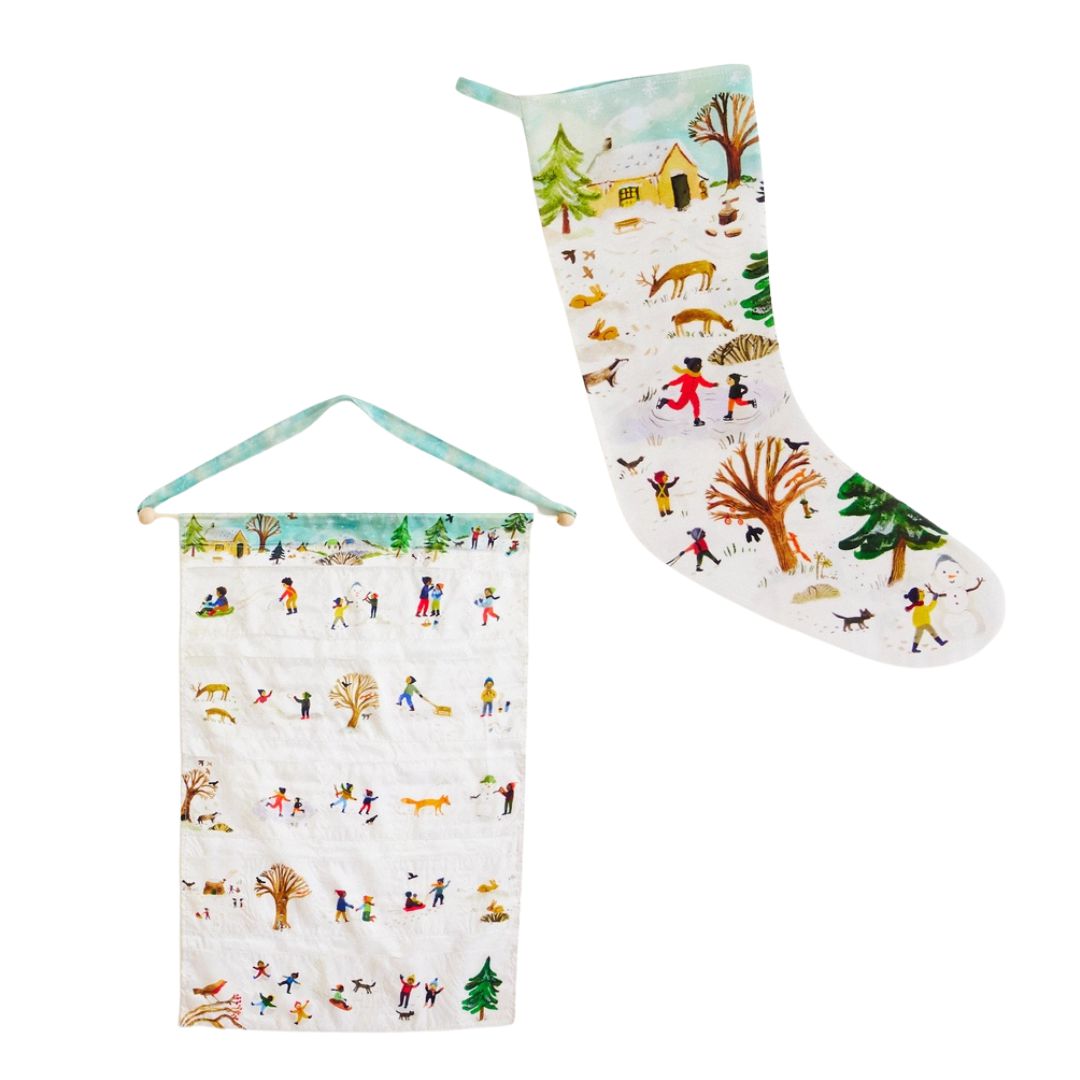 Silk Advent Calendar & Stocking - Snow Day-Home & Garden Bundles-Sarah's Silks-Yes Bebe